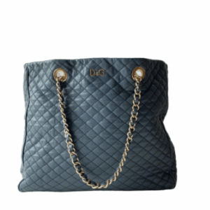 Dolce & Gabbana Blue Quilted Lily Glam Tote Bag