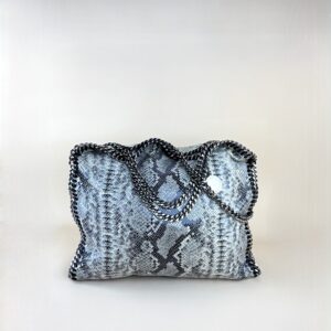 Stella Mccartney Bicolor Python Falabella Fold Over 3 Chains Bag