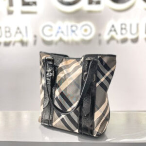 Burberry Black Beat Check Shoulder Bag