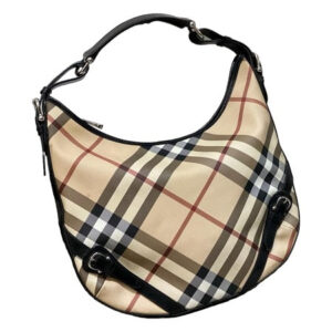 Burberry Black Nova Check Hobo Bag