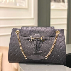 Gucci Black GG Guccissima Emily Large Bag