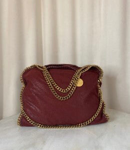 Stella Mccartney Burgundy Falabella Bag W/ 3 Chains