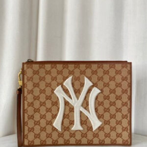 Gucci Beige GG NY Yankees Pouch
