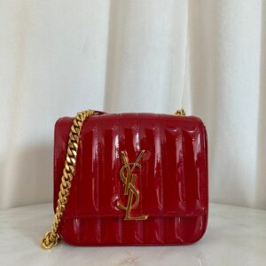 YSL Red Vicky Vernis Crossbody Small Bag
