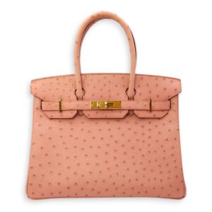 Birkin 30 Terre Cuite in Ostrich, Gold hardware