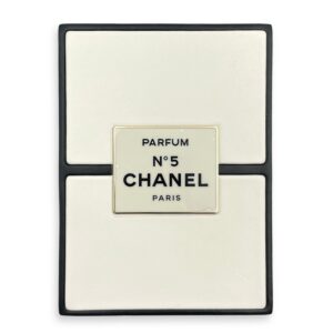 Chanel No.5 Parfum Box Black/White Evening Clutch, Gold hardware