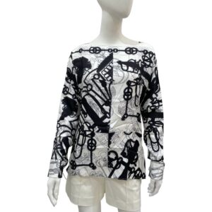 Cliquetis Tattoo Aquarelle 34 Blanc Blouse with Eyelet Detail