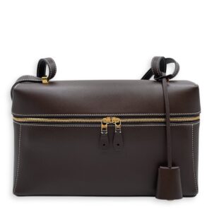 LP 27 Extra Pocket Brown Shoulder Bag in Calfskin, Gold hardware