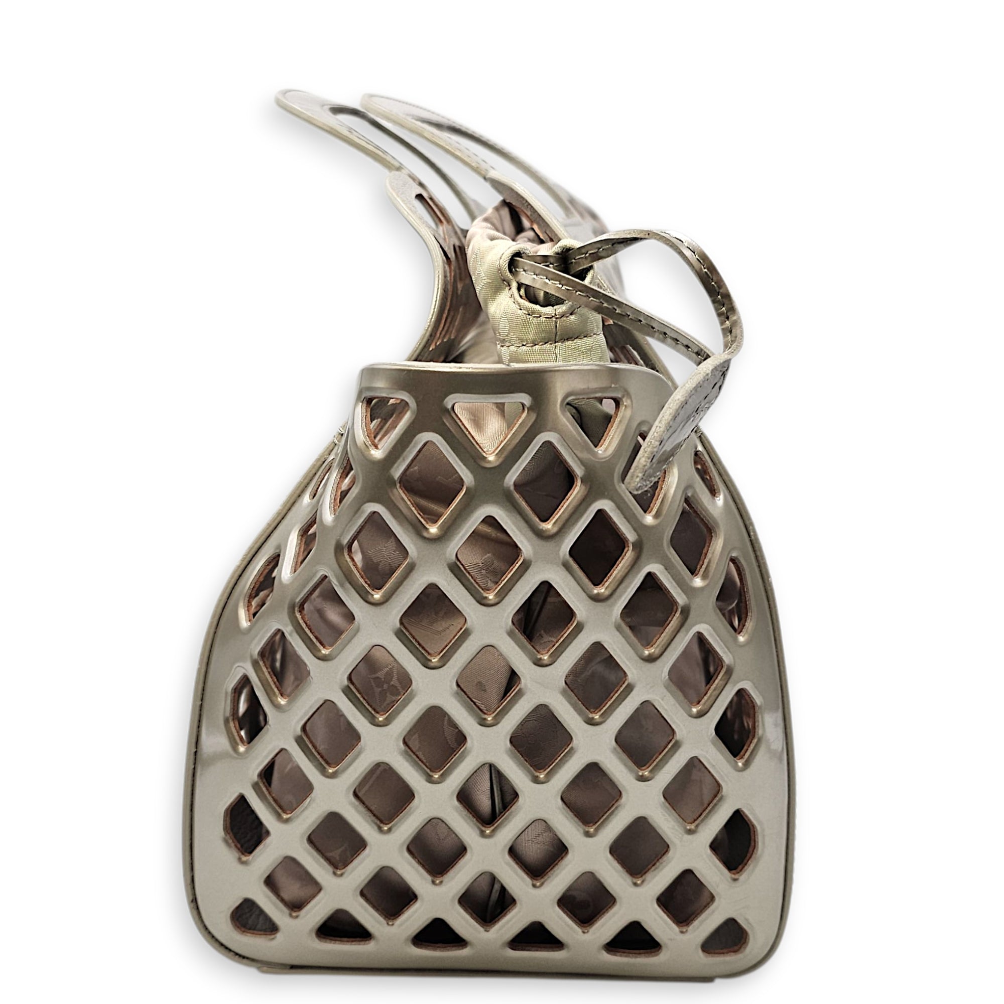 Jelly Shopping Bag MM Grey Top Handle Bag in Metallic Calf - Image 18