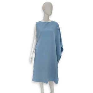 Asymetrique Dress 38 Blue Faience Ready-To-Wear in Wool, Silver hardware