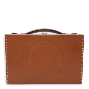 Suitcase Little Brown Shoulder Bag in Calfskin, Silver hardware