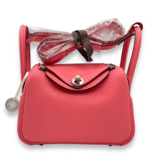 Lindy II Mini Rose Azalee in Clemence, Palladium hardware