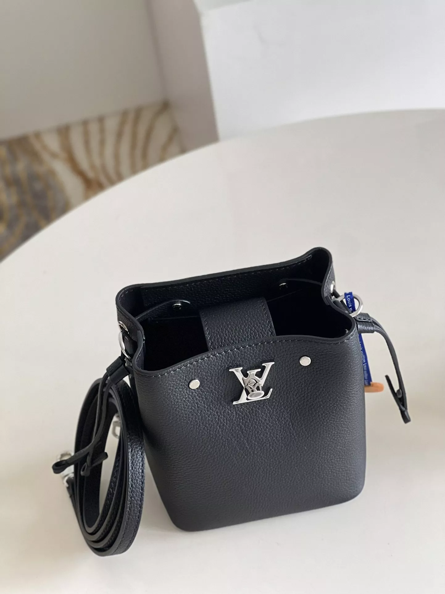 LV Calfskin Nano Lockme Bucket Black - ReplicaBags.is - Image 6