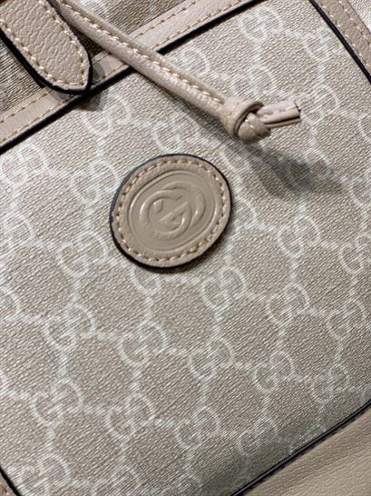 Backpack with Interlocking G Beige and white - GB070 - Image 7