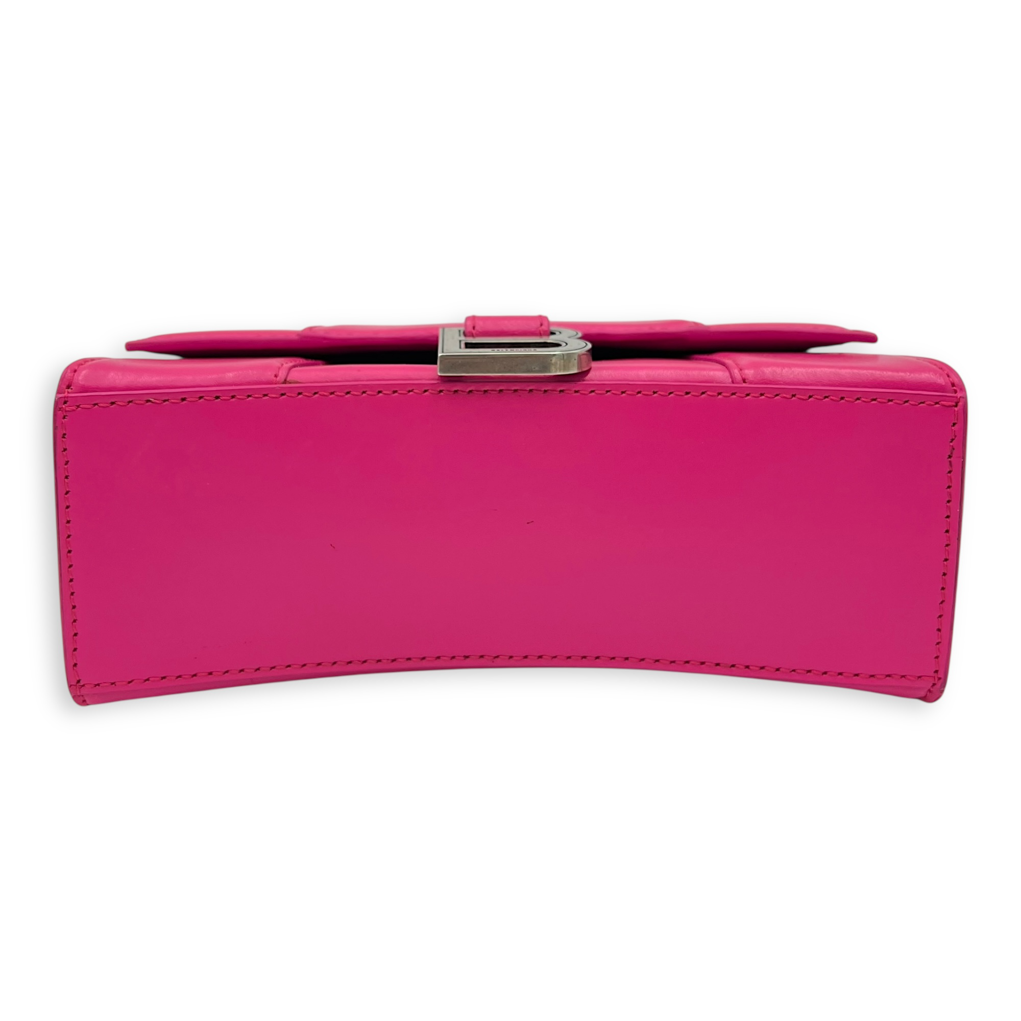 Hourglass XS Top handle bag in Calfskin, Silver Hardware - Image 6