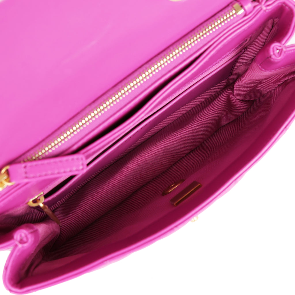 Chanel Small Crush Flap Bag Purple Shiny Aged Calfskin Brushed Gold Hardware - Image 10