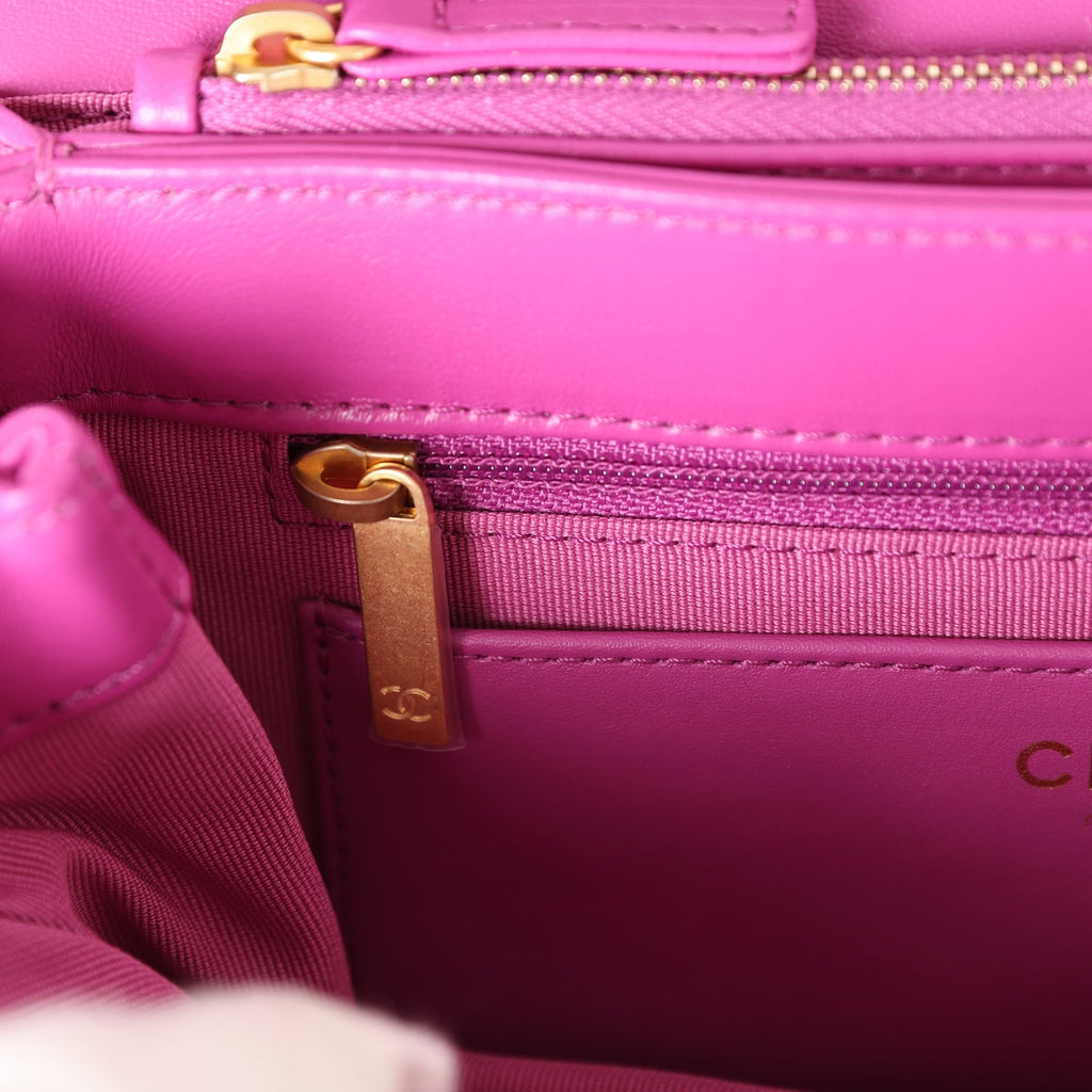 Chanel Small Crush Flap Bag Purple Shiny Aged Calfskin Brushed Gold Hardware - Image 12