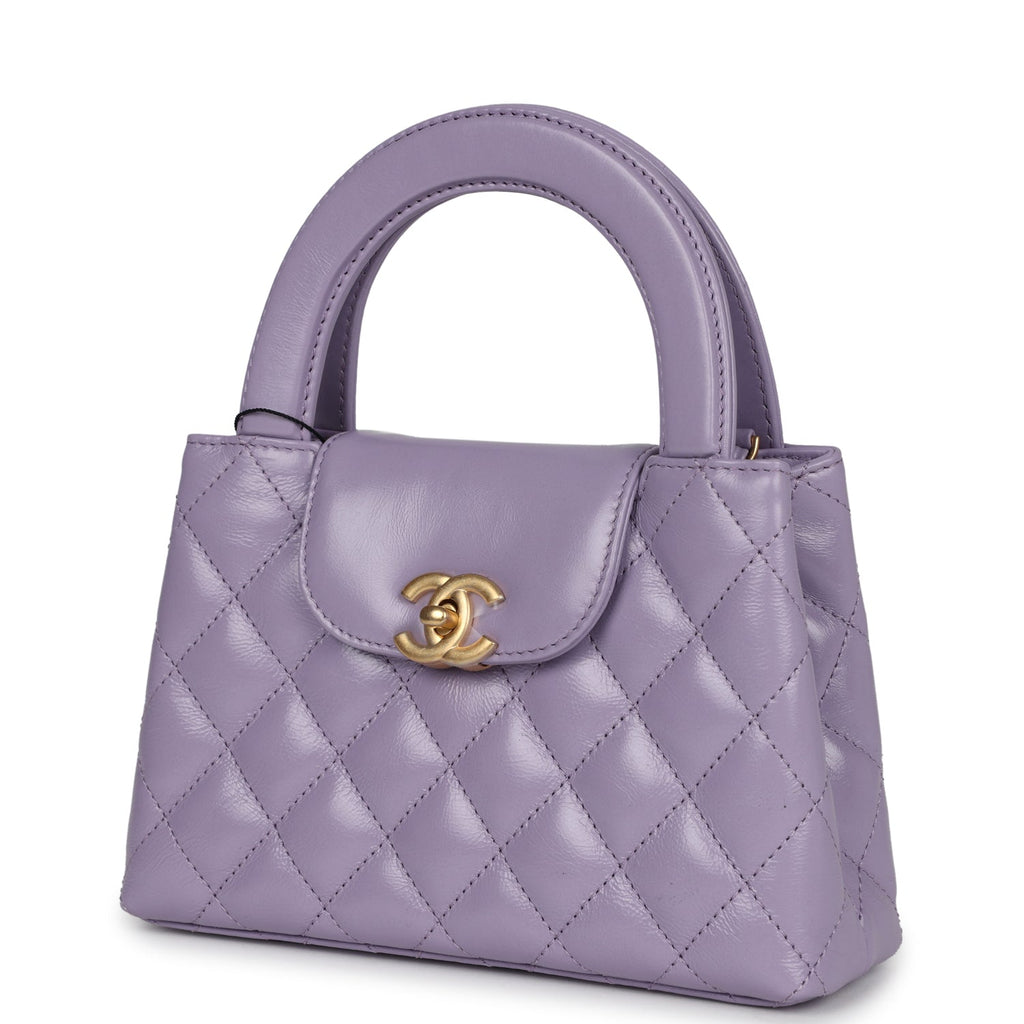Chanel Small Kelly Shopper Light Purple Shiny Aged Calfskin Brushed Gold Hardware - Image 4