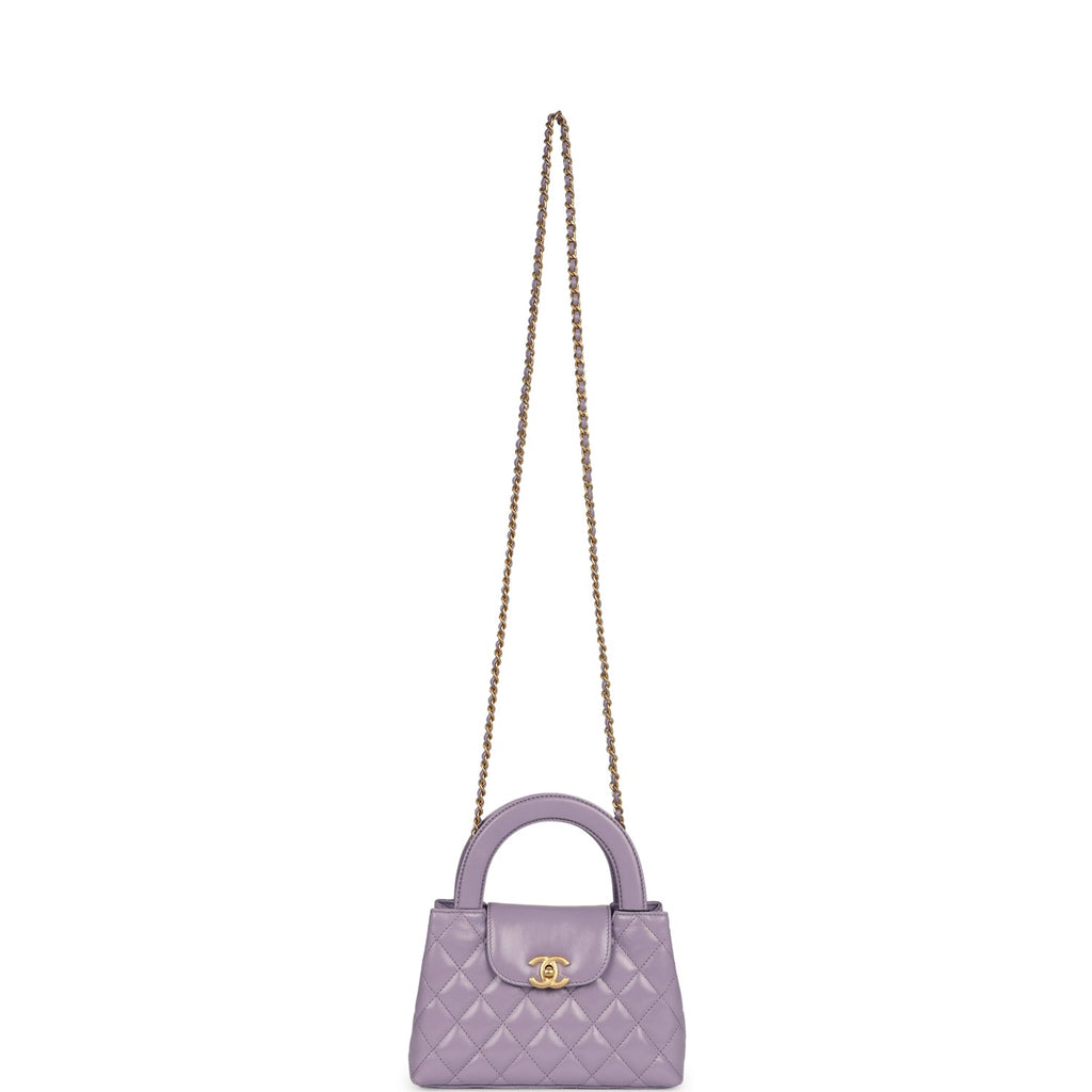 Chanel Small Kelly Shopper Light Purple Shiny Aged Calfskin Brushed Gold Hardware - Image 8