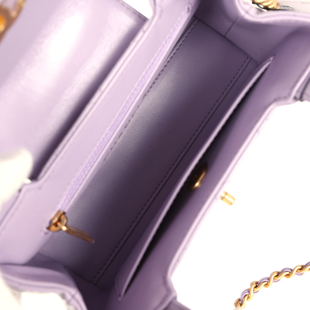 Chanel Small Kelly Shopper Light Purple Shiny Aged Calfskin Brushed Gold Hardware - Image 9