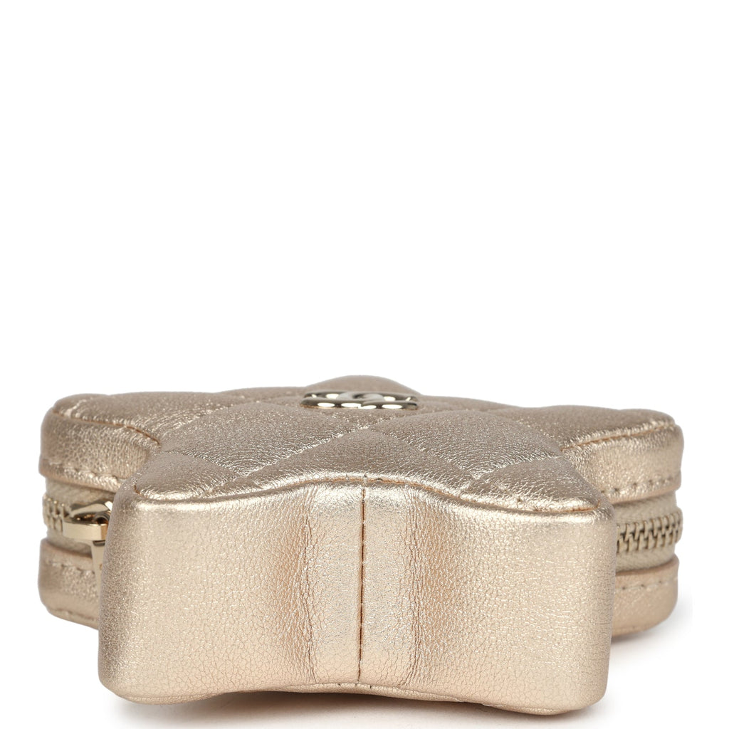 Chanel Walk Of Fame Star Clip-On Coin Purse Metallic Gold Goatskin Light Gold Hardware - Image 7