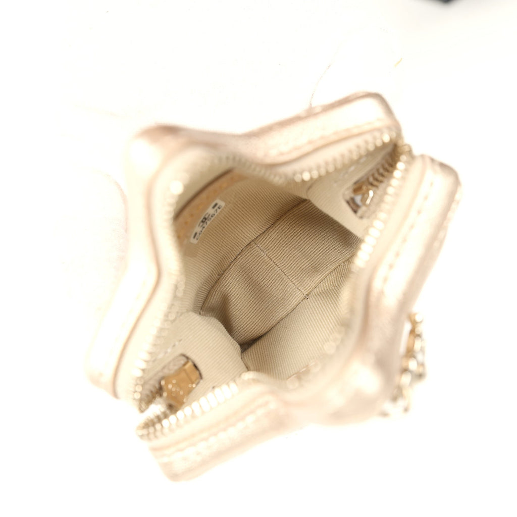 Chanel Walk Of Fame Star Clip-On Coin Purse Metallic Gold Goatskin Light Gold Hardware - Image 9