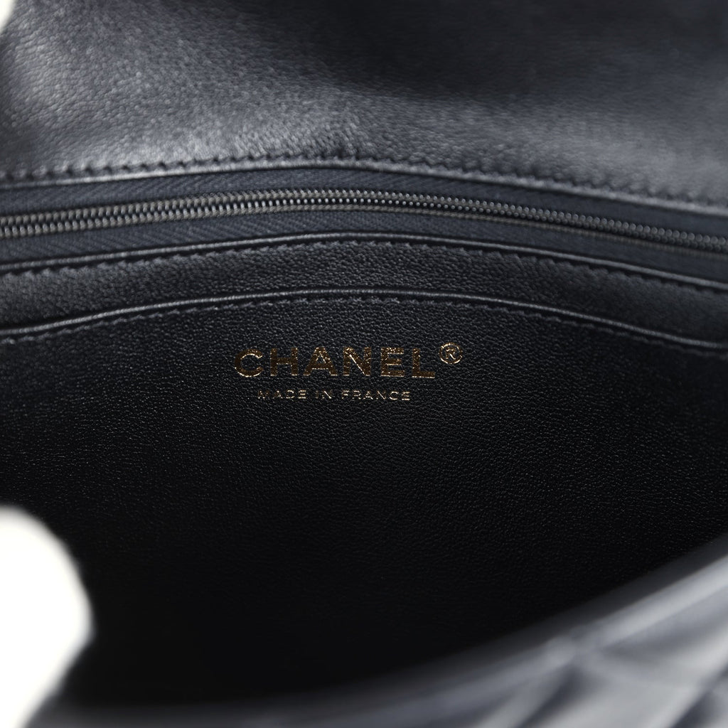 Chanel Mini Pearly Chain Flap Bag Black Lambskin Brushed Gold Hardware - Image 12