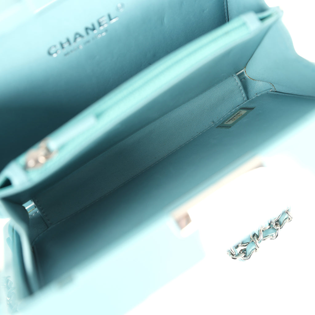 Pre-owned Chanel Supermarket Boy Brick Lego Minaudiere Clutch Light Blue Plexiglass Silver Hardware - Image 11