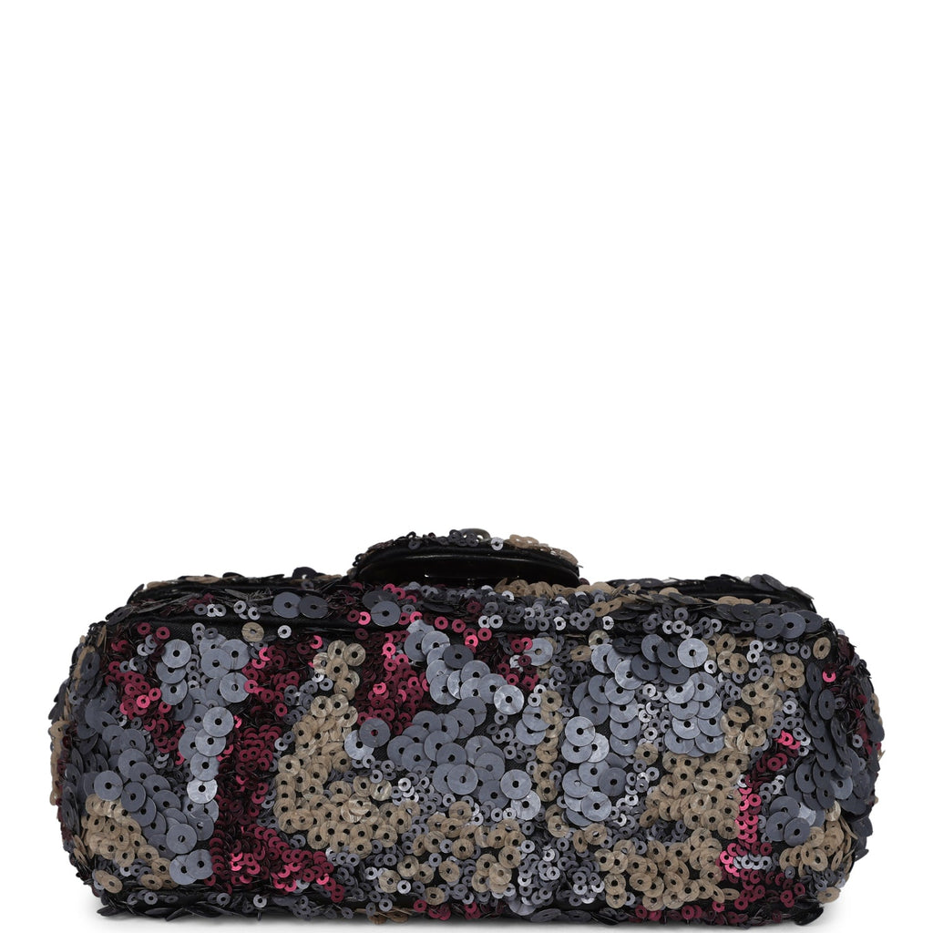 Pre-owned Chanel Limited Edition Extra Mini Flap Bag Multicolor Sequin Ruthenium Hardware - Image 7