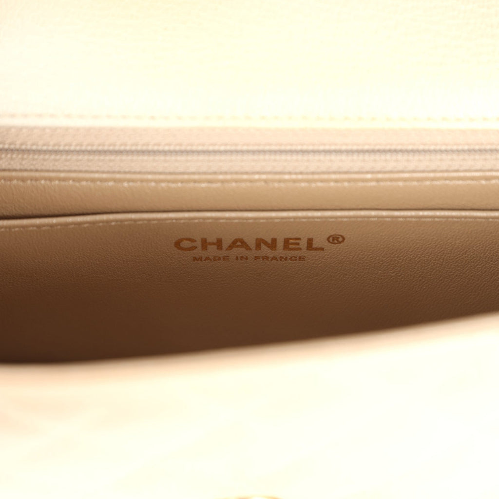 Chanel Mini Rectangular Flap Bag Gold Ombre Chevre Calfskin Antique Gold Hardware - Image 10