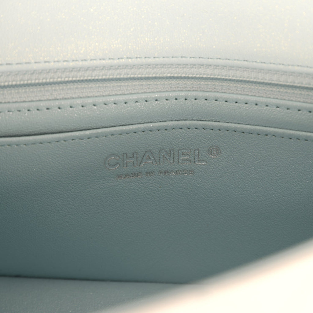 Pre-owned Chanel Mini Classic Rectangular Flap Bag Ombre Purple Iridescent Lambskin Silver Hardware - Image 10