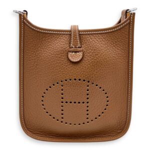 Evelyne Mini Gold Shoulder Bag in Clemence, Palladium hardware