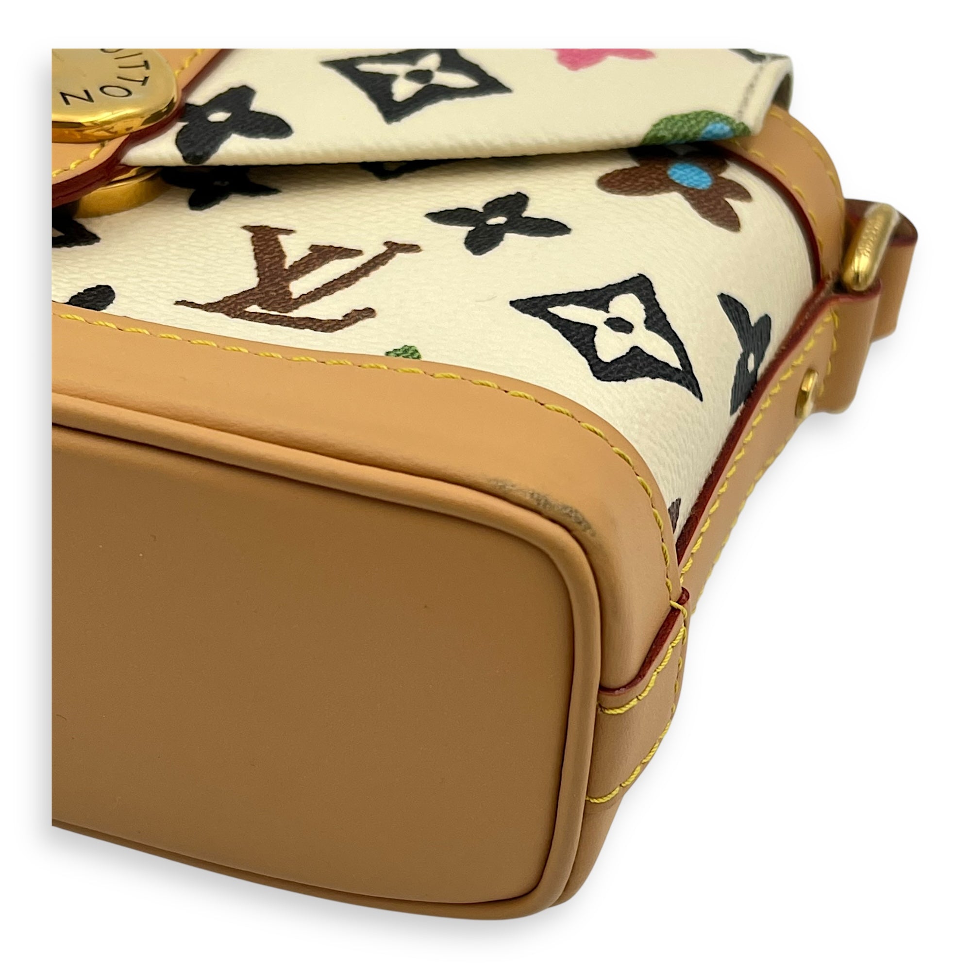 Craggy Wearable Wallet x Tyler The Creator Shoulder Bag White in Monogram Coated Canvas, Gold hardware - Image 8