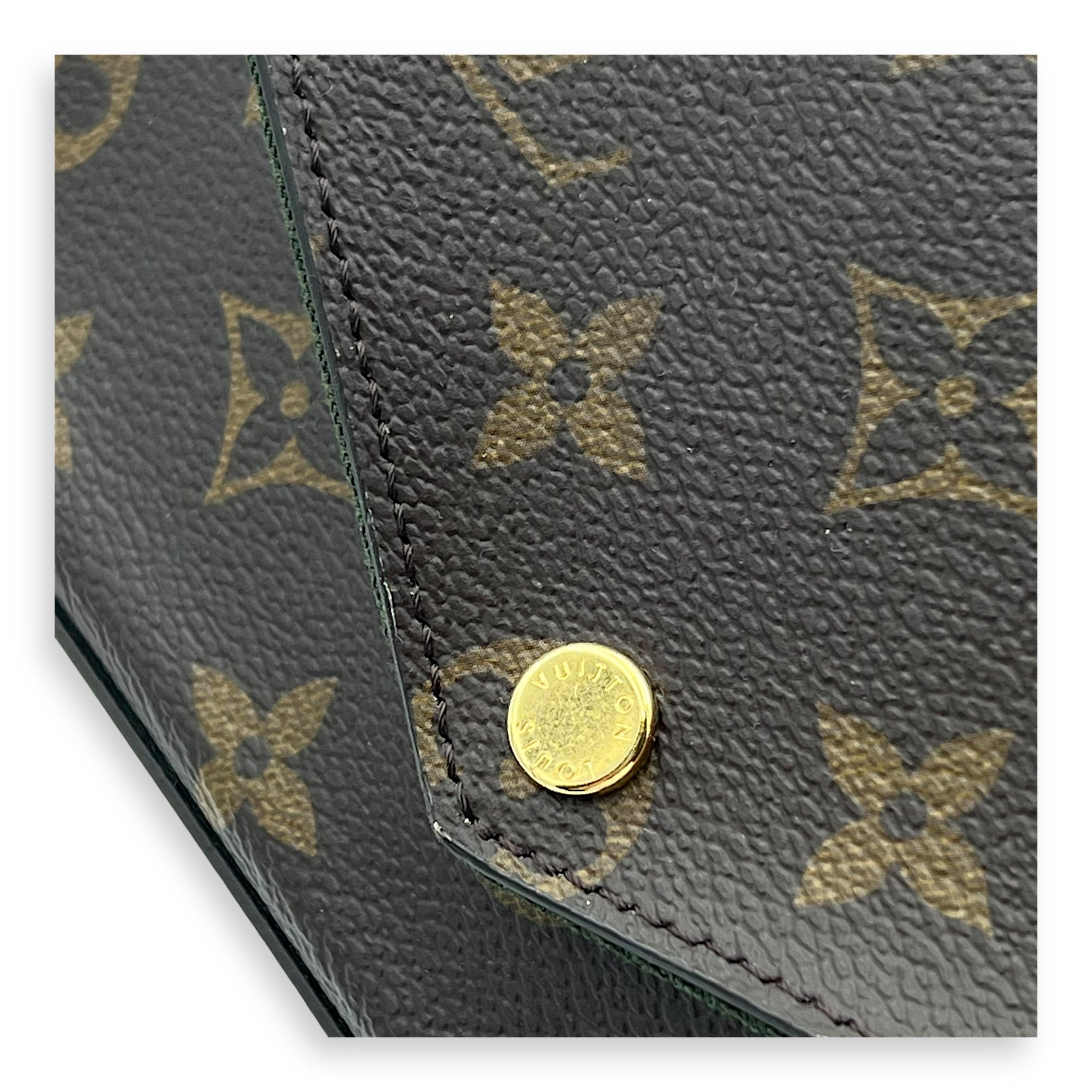 Felicie Strap To Go Wallet On Chain Brown in Monogram Coated Canvas, Gold hardware - Image 8
