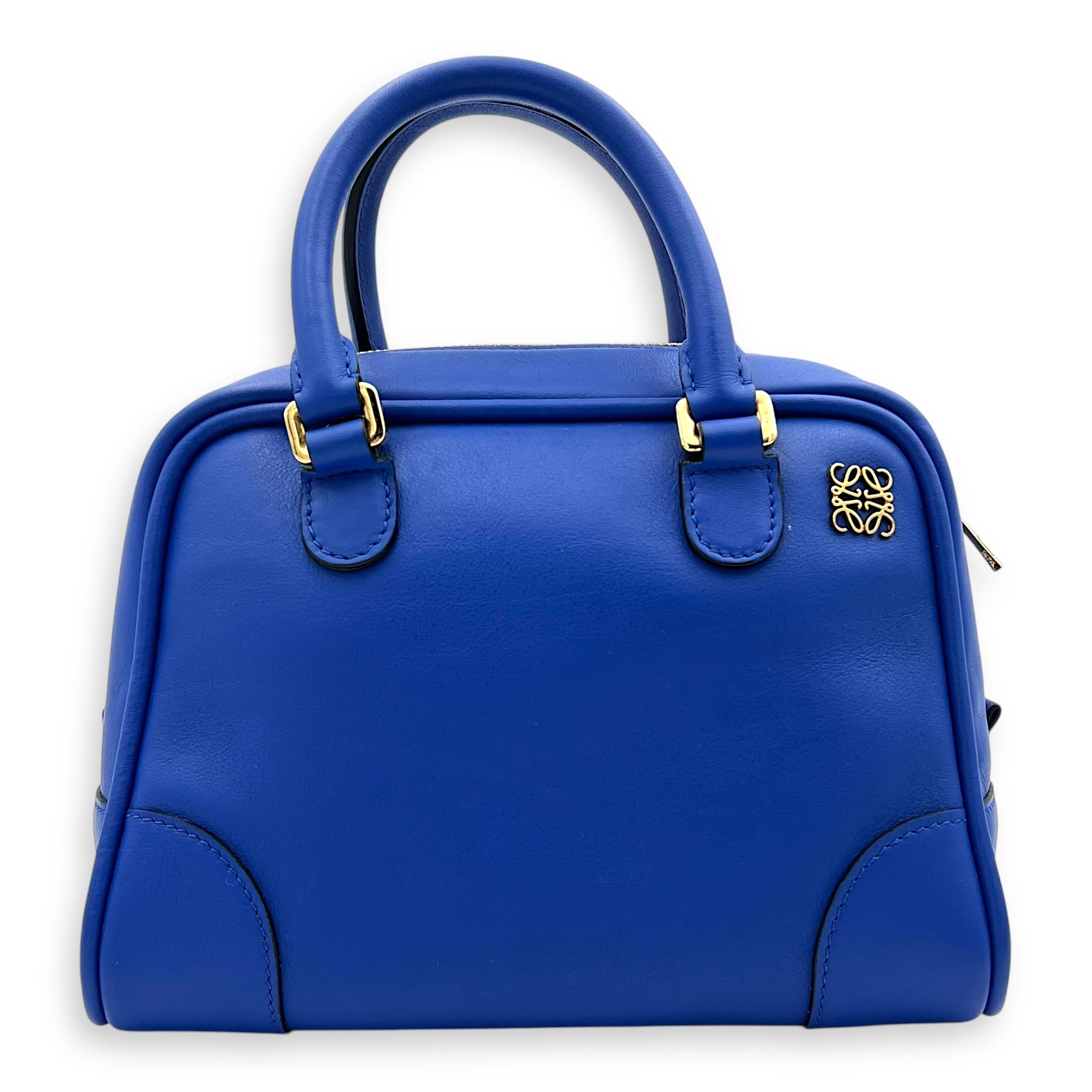 Amazona 19 Brown Top Handle Bag in Calfskin, Gold hardware