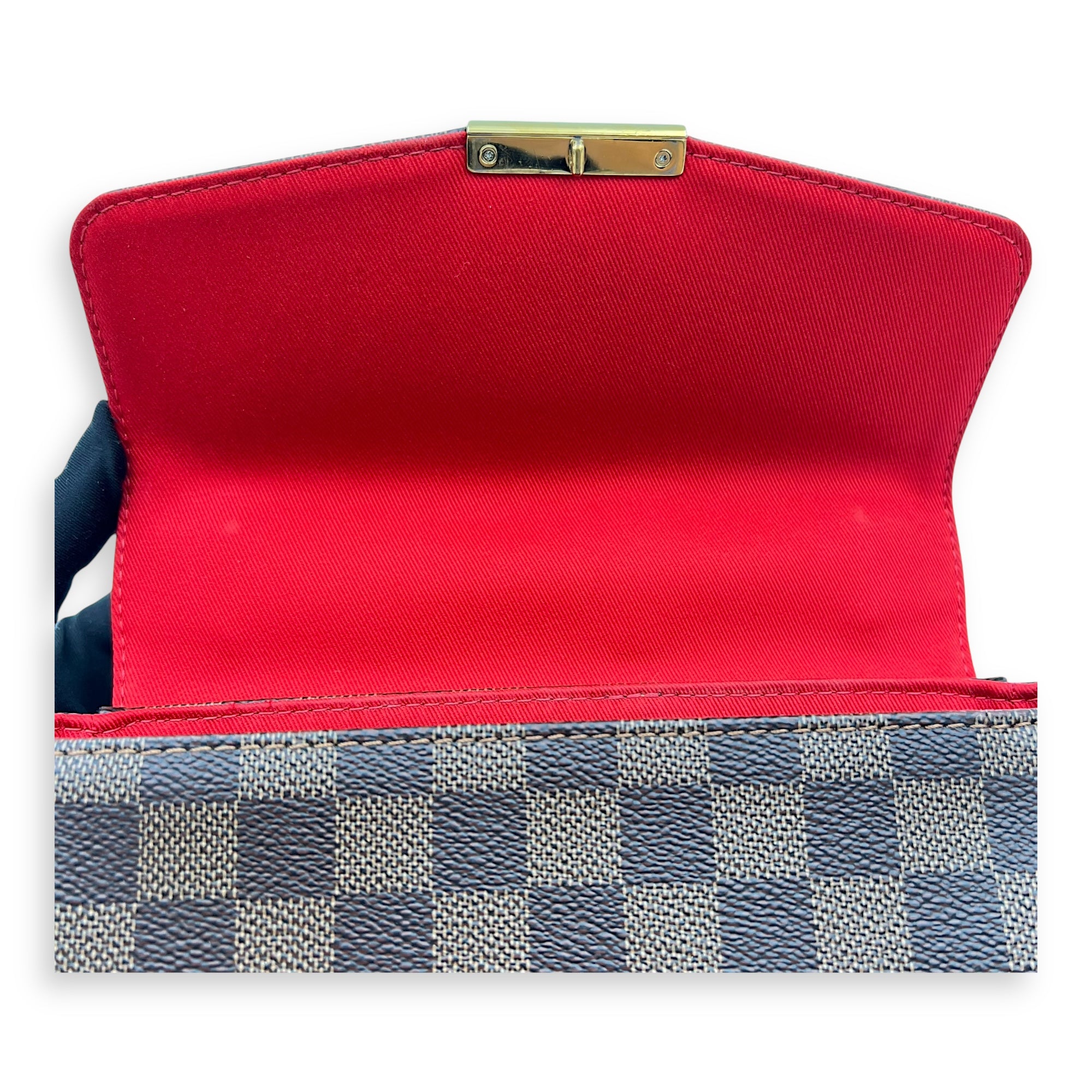 Croisette Top Handle Bag Brown in Coated Canvas, Gold hardware - Image 11