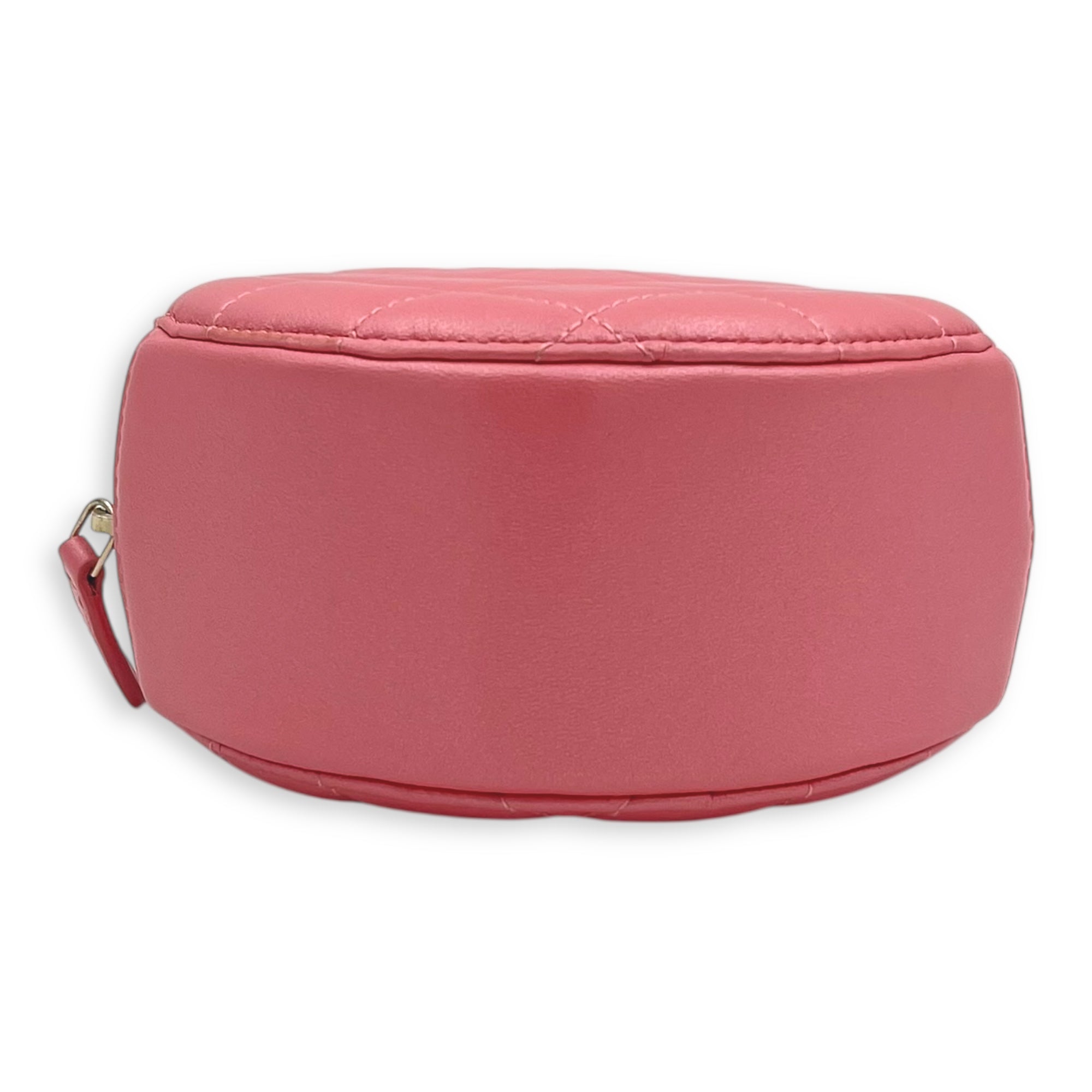 CC Round Crossbody Bag Pink in Lambskin, Gold hardware - Image 6