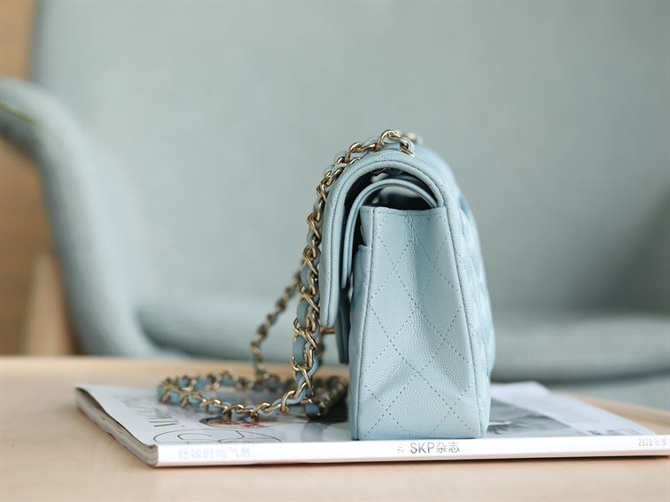 Chanel Small Double Flap Bag Light Blue - Image 5
