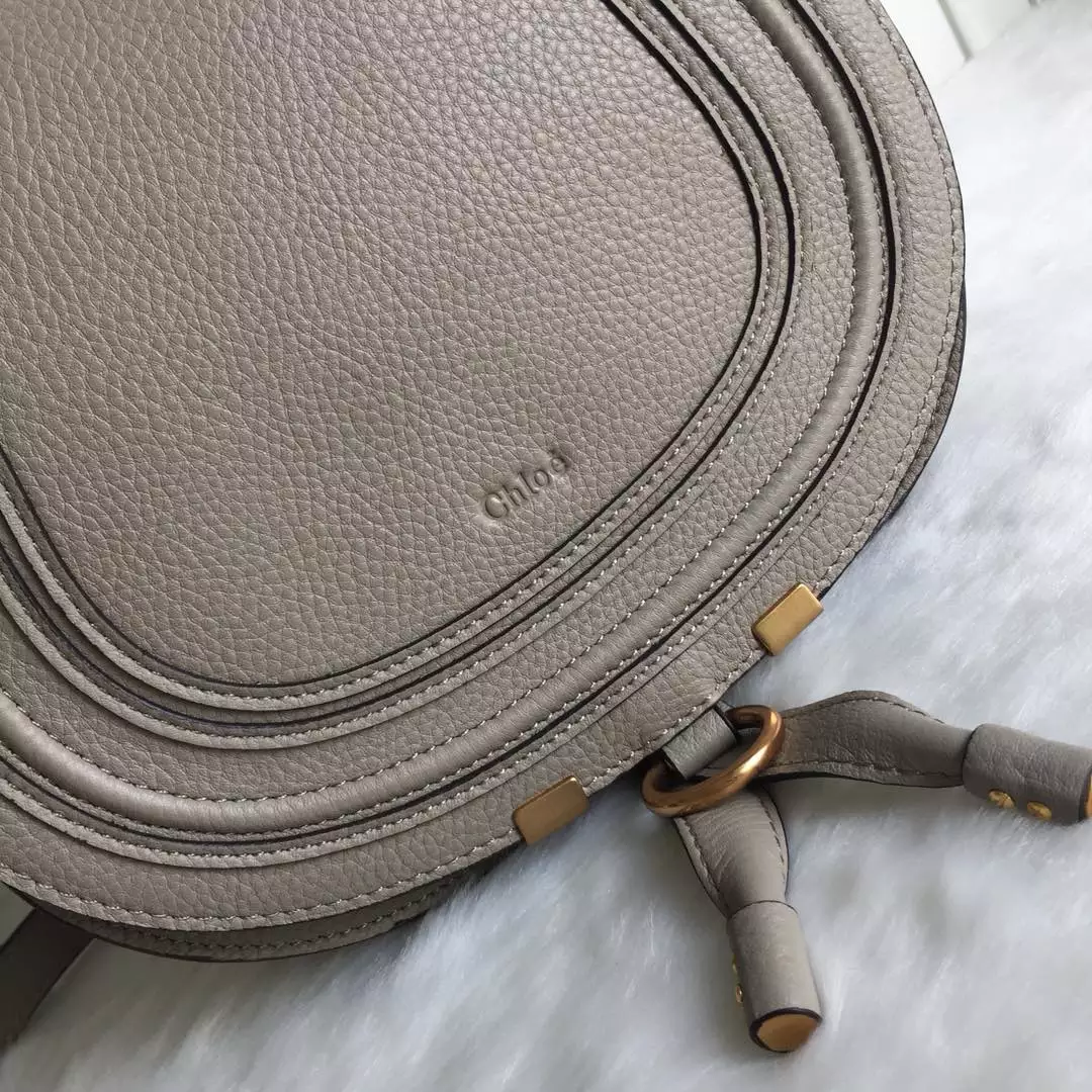Chloé Marcie Cashmere Grey Medium Saddle Bag - Repbags.ru - Image 5