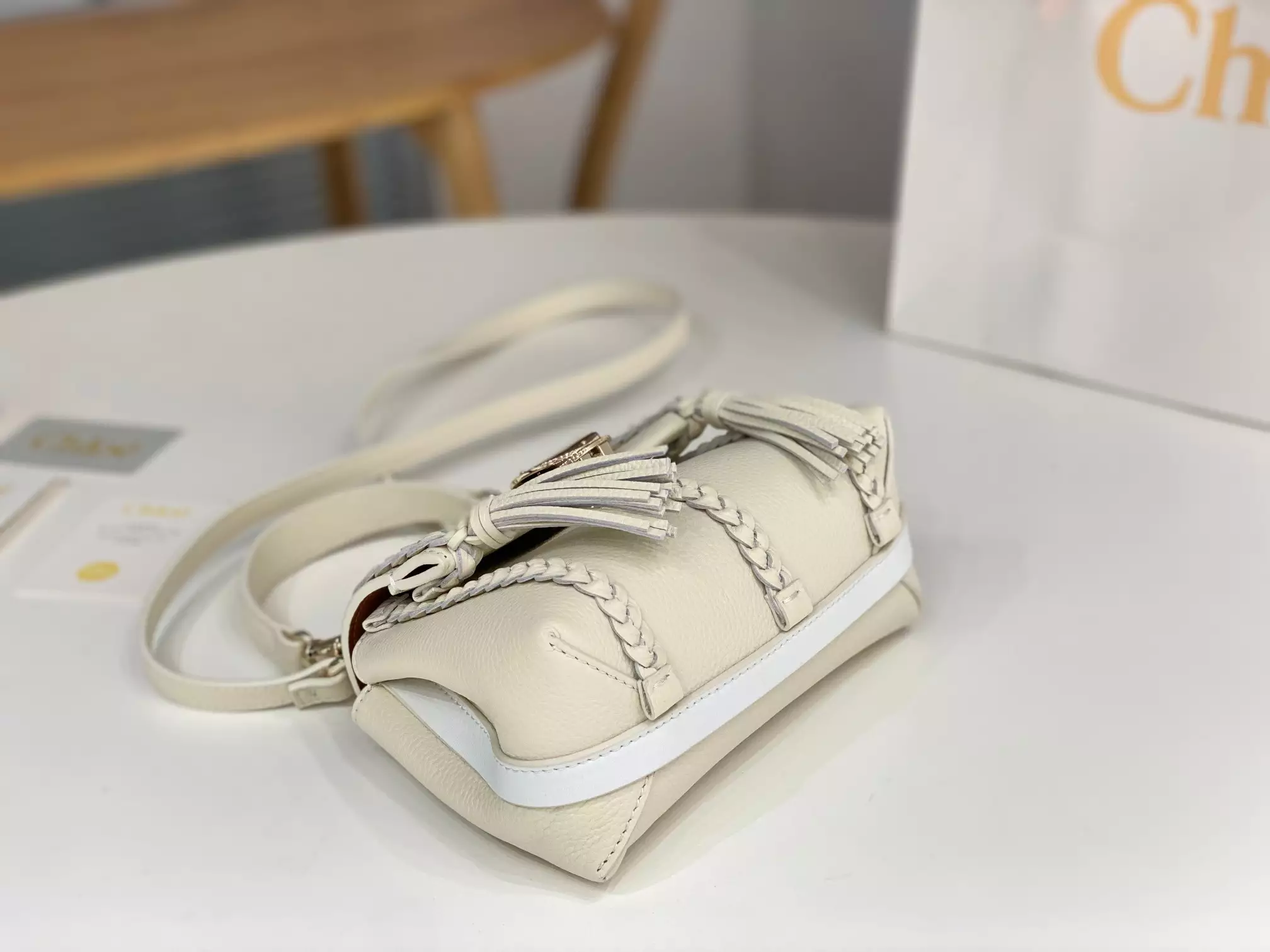 Chloé Penelope Mini Soft Misty Ivory Leather - Repbags.ru - Image 8