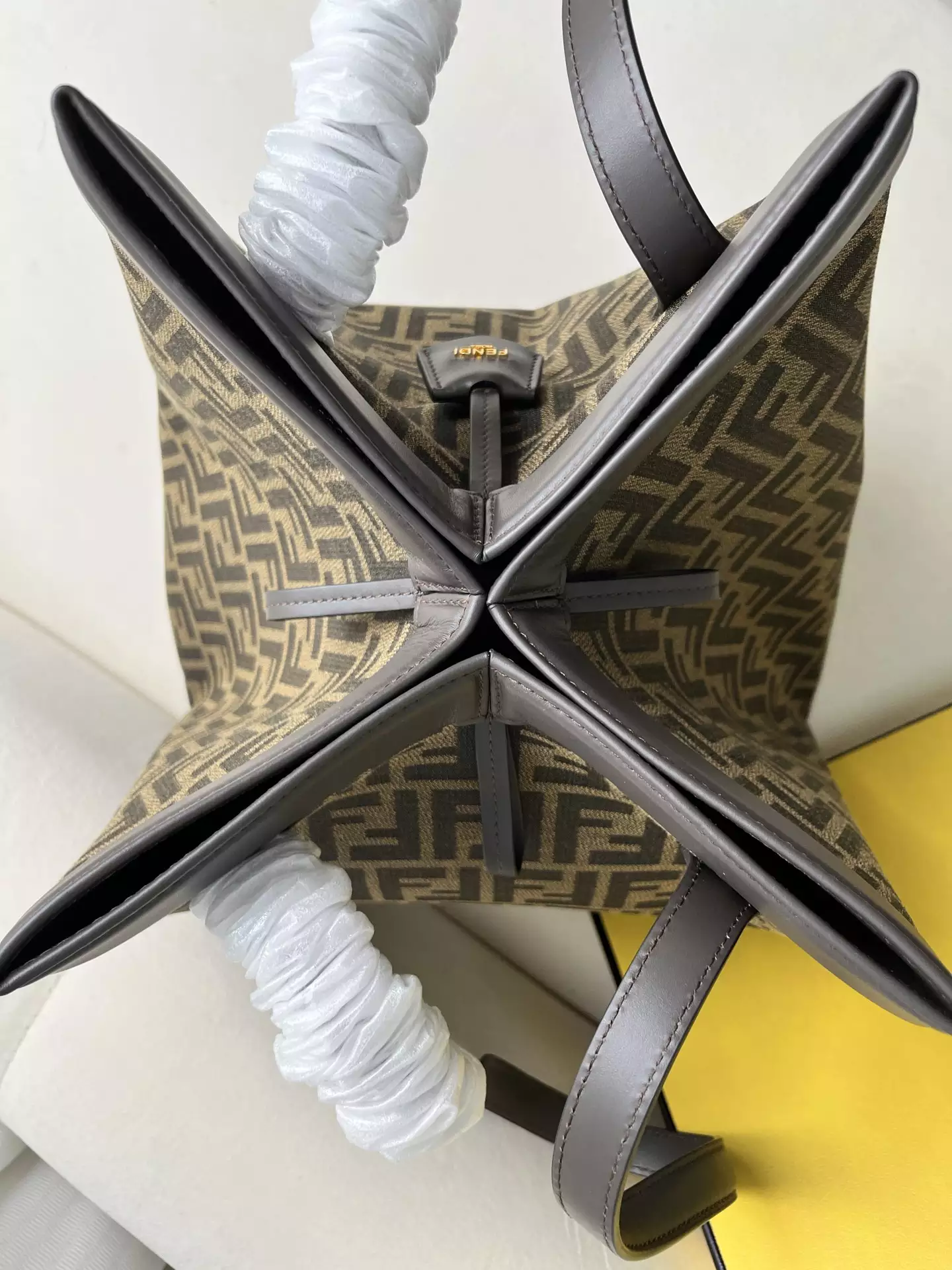 Fendi Origami Large Brown FF Jacquard Fabric Bag - Repbags.ru - Image 8