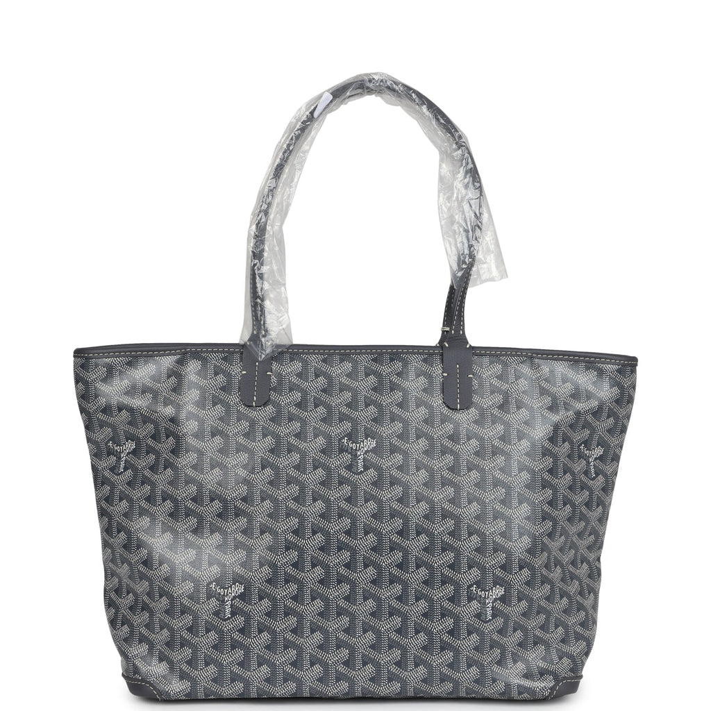 Goyard Goyardine Artois Tote PM Grey Canvas & Chevroches Calfskin Palladium Hardware - Image 6