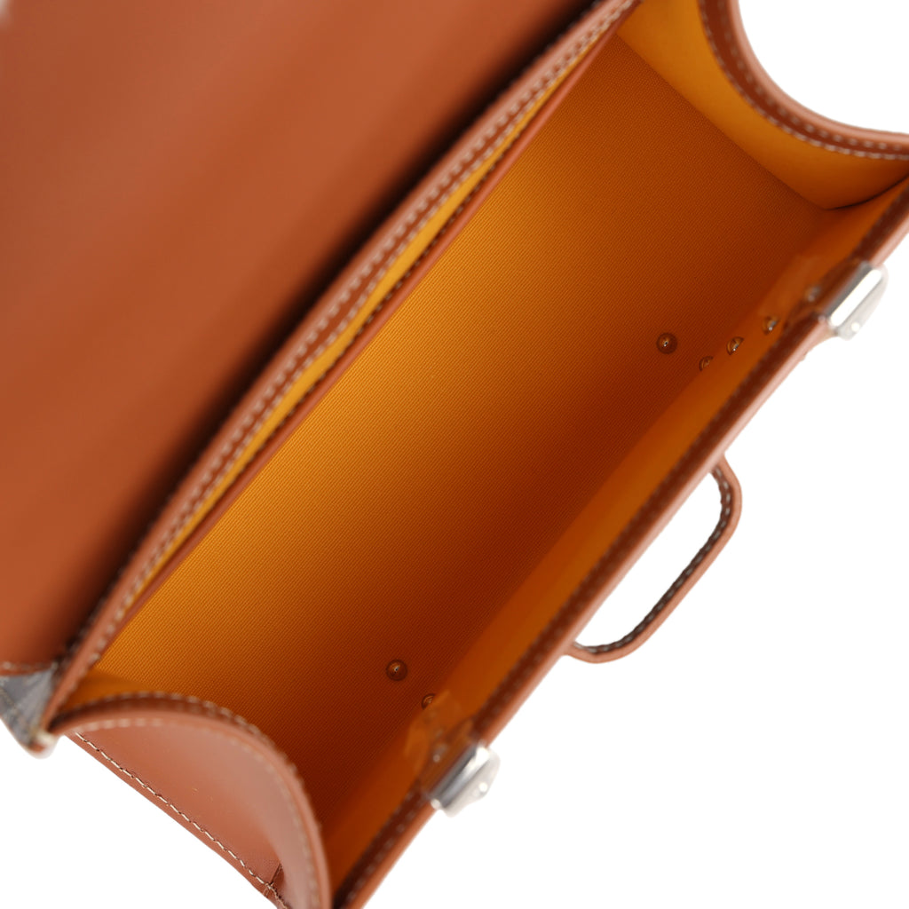 Goyard Saigon Structure Mini Bag Black and Brown Goyardine Canvas Palladium Hardware - Image 8