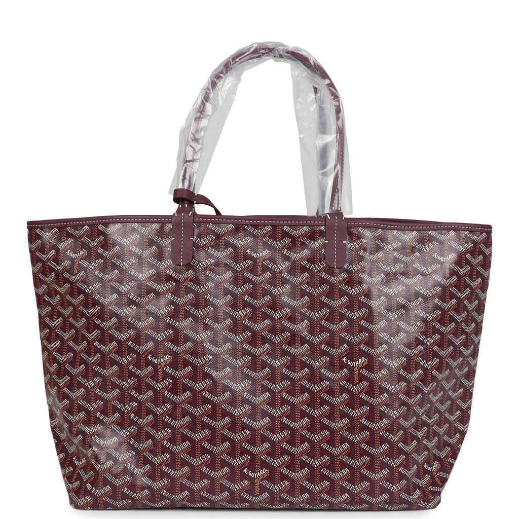 Goyard Goyardine Canvas Burgundy Saint Louis PM Tote Palladium Hardware