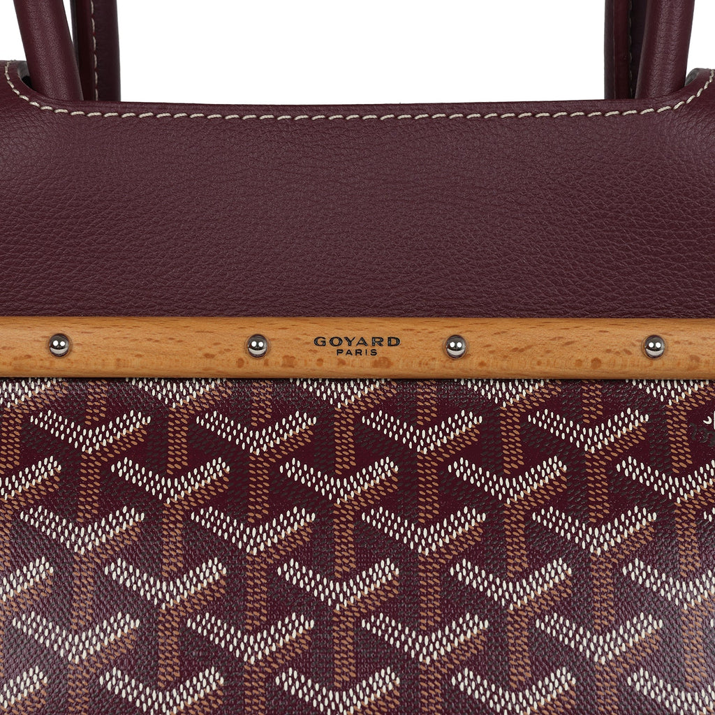 Goyard Saigon Tote Burgundy Goyardine Canvas Palladium Hardware - Image 7