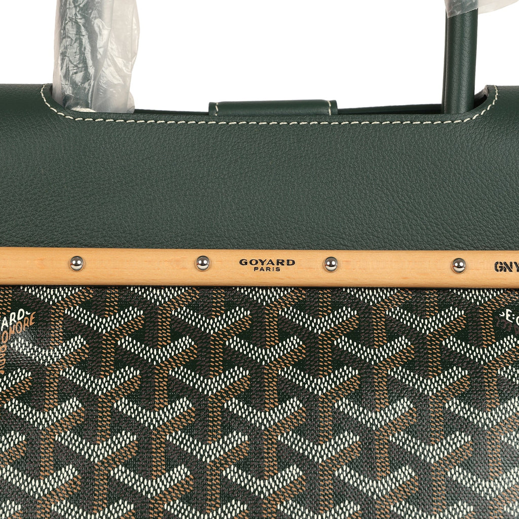 Goyard Saigon Tote Dark Green Goyardine Canvas Palladium Hardware - Image 8