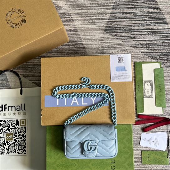 GG Marmont belt bag Pale blue leather - GB072 - Image 3