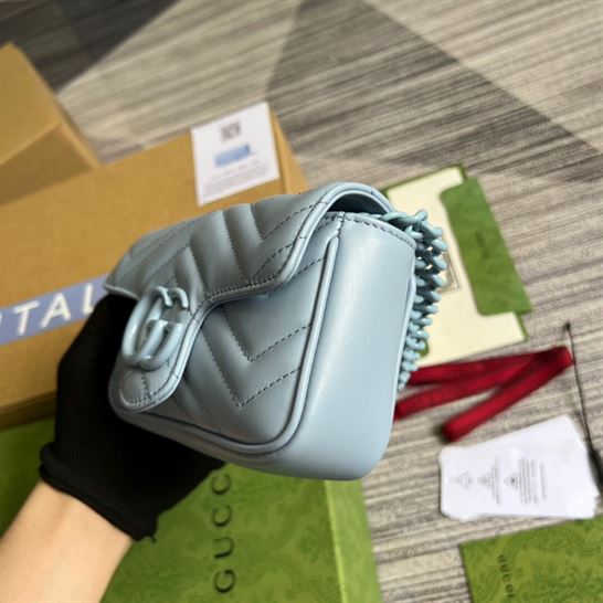 GG Marmont belt bag Pale blue leather - GB072 - Image 9