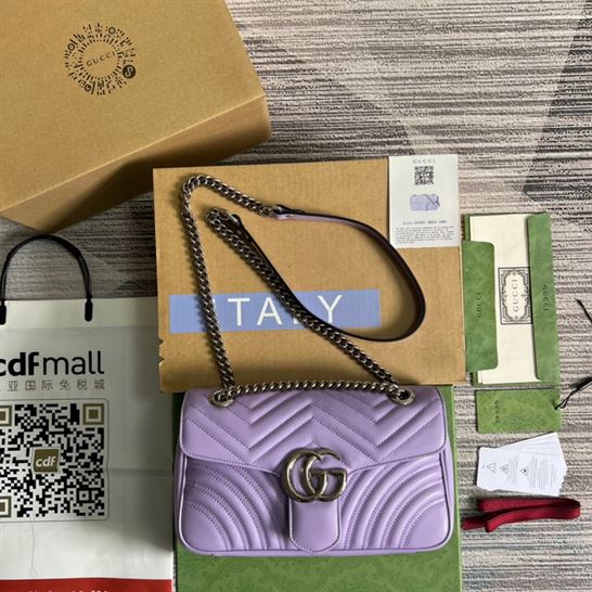 GG Marmont small shoulder bag Lilac leather - Image 3