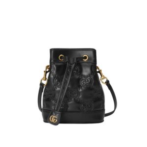 GG Matelassé bucket bag Black GG leather